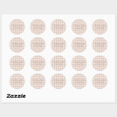Braune Wasserfarbe Gingham-Rücksendeadresse Runder Aufkleber (Blatt)