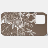 Braune Wasserliliengrafik Case-Mate iPhone Hülle (Rückseite (Horizontal))