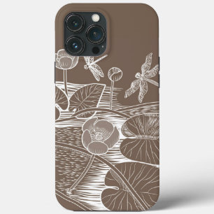 Braune Wasserliliengrafik Case-Mate iPhone Hülle