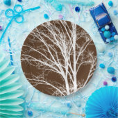 Braune, weiße Baumzweige Pappteller (Party)