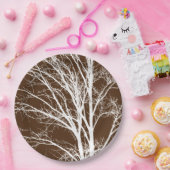 Braune, weiße Baumzweige Pappteller (Party)