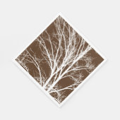 Braune, weiße Baumzweige Serviette (Ecke)