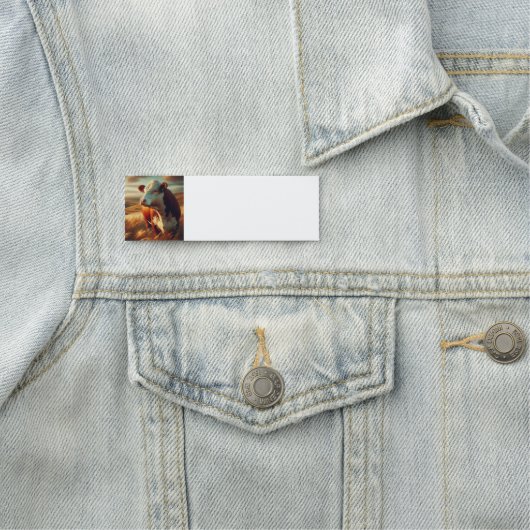 Braune Weiße Kuh Farm Tierart Namensschild (Beispiel)