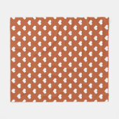 Braune weiße Liebe Herzdesign Fleecedecke (Vorderseite (Horizontal))