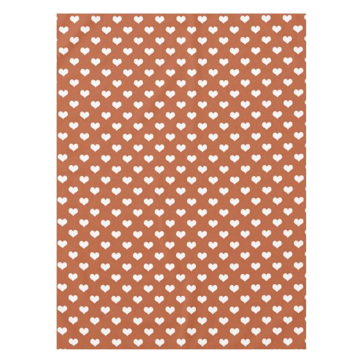 Braune weiße Liebe Herzdesign Tischdecke (Vorderseite)