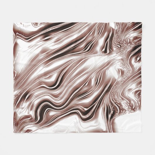 Braune, weiße Spuren auf weißem Hintergrund Fleecedecke (Vorderseite (Horizontal))