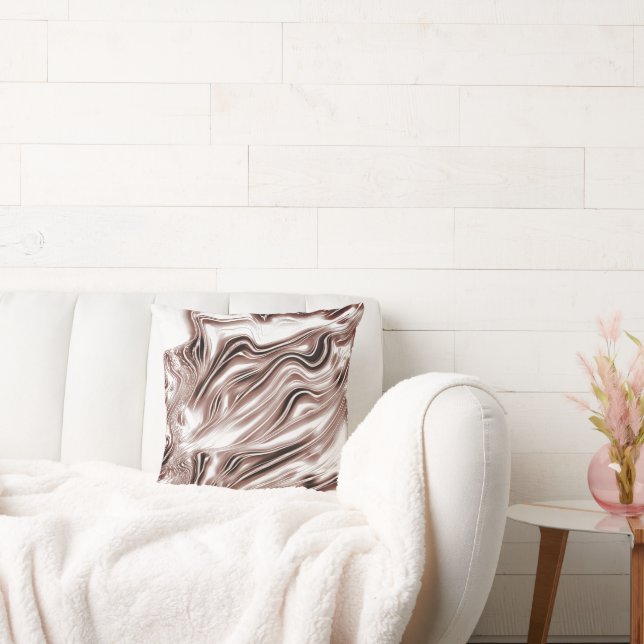 Braune, weiße Spuren auf weißem Hintergrund Kissen (Liege)