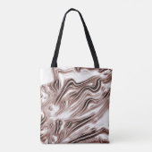 Braune, weiße Spuren auf weißem Hintergrund Tasche (Rückseite)