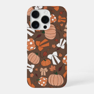 Braune weiße und orange süße Kürbis-Schleifen iPhone 16 Pro Hülle