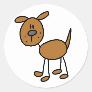 Braune Welpen-Hunde T-Shirts und Geschenke Runder Aufkleber