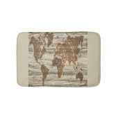 Braune Weltkarte Badematte (Vorderseite)