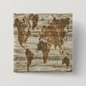 Braune Weltkarte Button (Vorderseite)