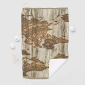 Braune Weltkarte Golfhandtuch (Insitu)