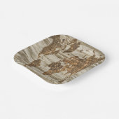 Braune Weltkarte Pappteller (Gewinkelt)