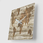 Braune Weltkarte Quadratische Wanduhr (Winkel)