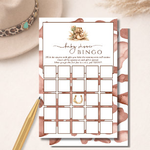 Braune westliche Country-Chic-Baby-Shower-Bingo-Ka