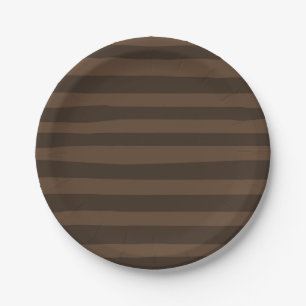 Braune Whimsical Streifen Rustikal Modern Minimali Pappteller