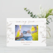 Braune Wildblumen Boho-Schwangerschafts-Ankündigun Einladung (Stehend Vorderseite)