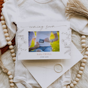 Braune Wildblumen Boho-Schwangerschafts-Ankündigun Einladung