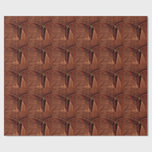 Braune Wildleder mit Gurte und Verschluss Geschenkpapier (Flach)