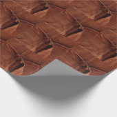 Braune Wildleder mit Gurte und Verschluss Geschenkpapier (Ecke)