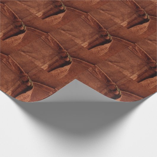 Braune Wildleder mit Gurte und Verschluss Geschenkpapier (Ecke)