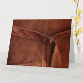 Braune Wildleder mit Gurte und Verschluss Karte (Gelbe Blume)