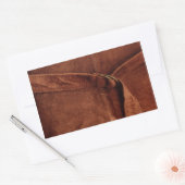 Braune Wildleder mit Gurte und Verschluss Rechteckiger Aufkleber (Umschlag)