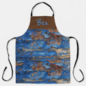 Braune Wildleder N Blauer Chip Farbe *Persönlich* Schürze (Vorderseite)