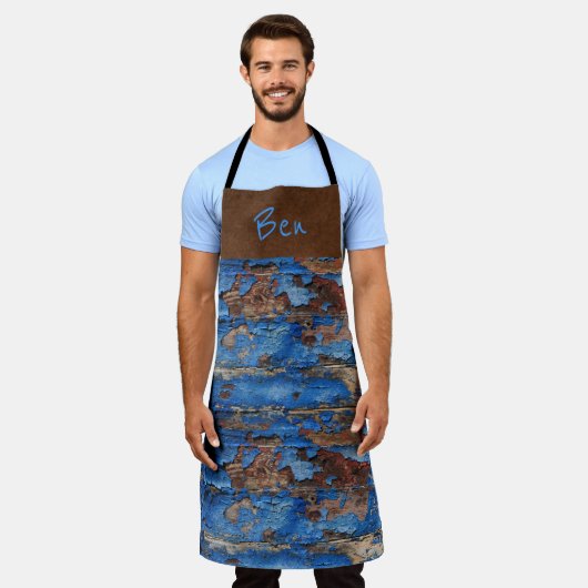 Braune Wildleder N Blauer Chip Farbe *Persönlich* Schürze (Getragen)