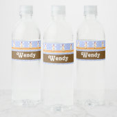 Braune Windmühlen mit roten Dächern Wasserflaschenetikett (Flaschen)