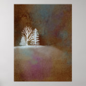 Braune Winternachtsschneebaum Poster (Vorne)