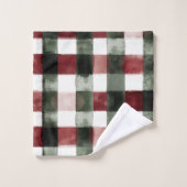 Braune Winterschneeflocken Badhandtuch Set (Waschlappen)