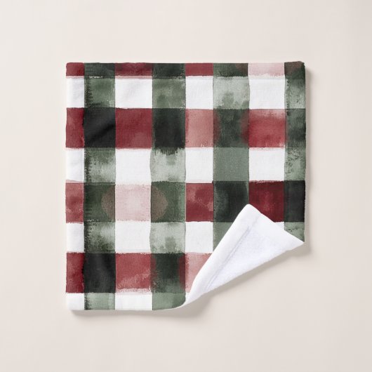 Braune Winterschneeflocken Badhandtuch Set (Waschlappen)