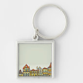 Braune Wohnblöcke Schlüsselanhänger (Vorne)