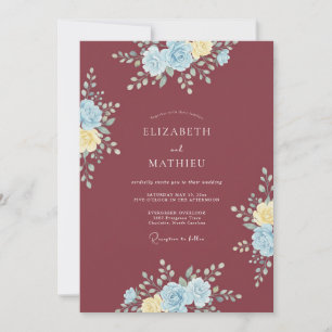 Braune zarte botanische Hochzeit Einladung