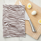 Braune Zebra-Streifen Geschirrtuch (Viertel Falte)