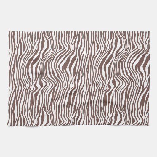 Braune Zebra-Streifen Geschirrtuch (Horizontal)