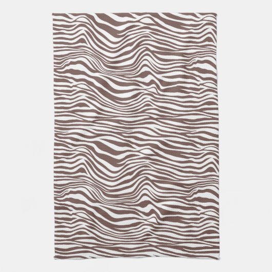 Braune Zebra-Streifen Geschirrtuch (Vertikal)