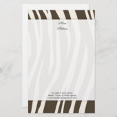 Braune Zebra Streifen Hintergrundfarbe!! Briefpapier (Vorne/Hinten)