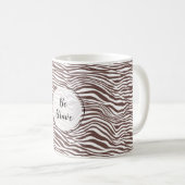 Braune Zebra-Streifen Kaffeetasse (VorderseiteRechts)