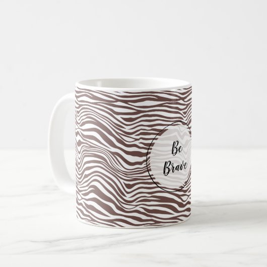 Braune Zebra-Streifen Kaffeetasse (Vorderseite Links)