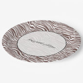 Braune Zebra-Streifen Pappteller (Schrägansicht)
