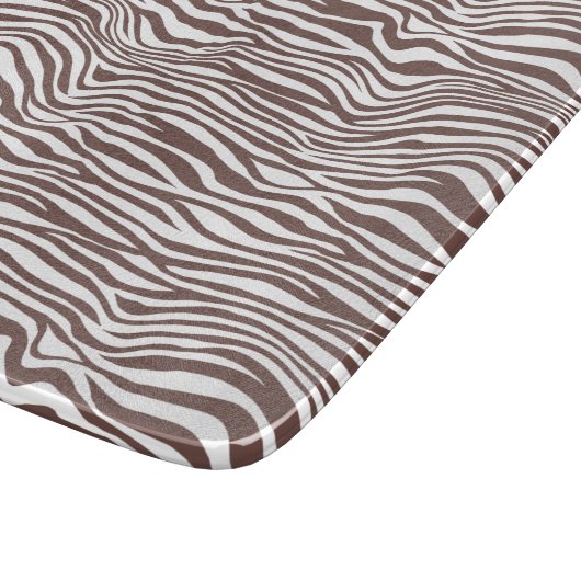 Braune Zebra-Streifen Schneidebrett (Ecke)