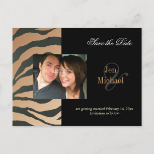 Braune Zebras Save-the-Date-Foto-Postkarten, Ankündigungspostkarte