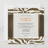 Braune Zebrastreifen/Einladung zum Hochzeitsfeiern Einladung (Rückseite)