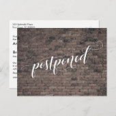 Braune Ziegel vertagte Hochzeitsankündigung Postkarte (Vorne/Hinten)
