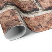 Braune Ziegelmauer bei Tageslicht Geschenkpapier (Rolleneckpunkt)