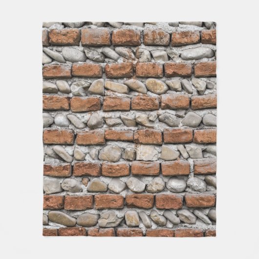 Braune Ziegelmauer Fleecedecke (Vorderseite)