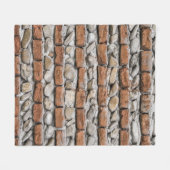 Braune Ziegelmauer Fleecedecke (Vorderseite (Horizontal))